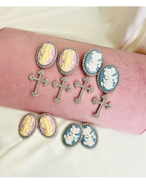 Οβάλ σκουλαρίκια καμέο 