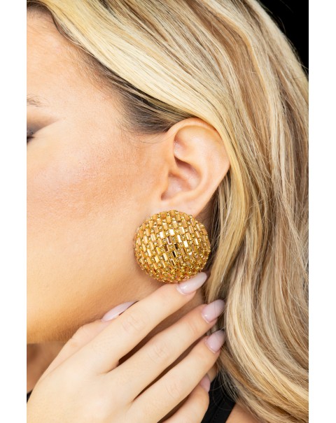 Πομπέ σκουλαρίκια με στρας