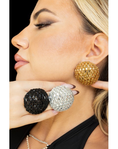 Πομπέ σκουλαρίκια με στρας