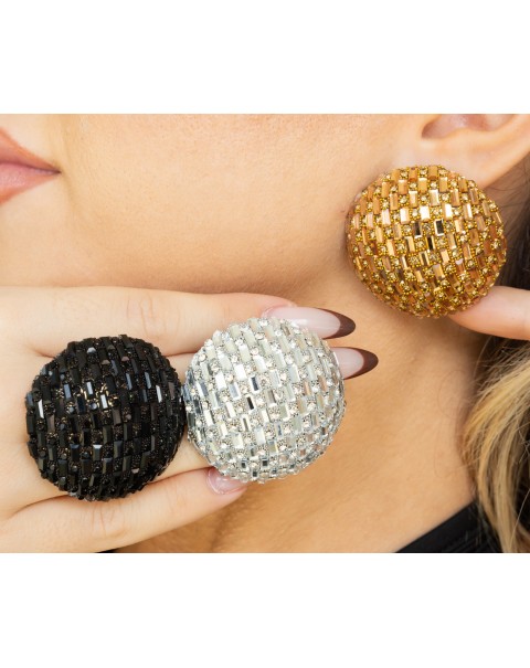 Πομπέ σκουλαρίκια με στρας