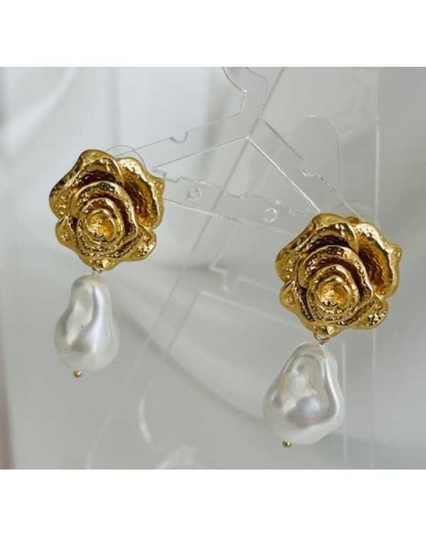 Σκουλαρίκια λουλούδι με κρ�...