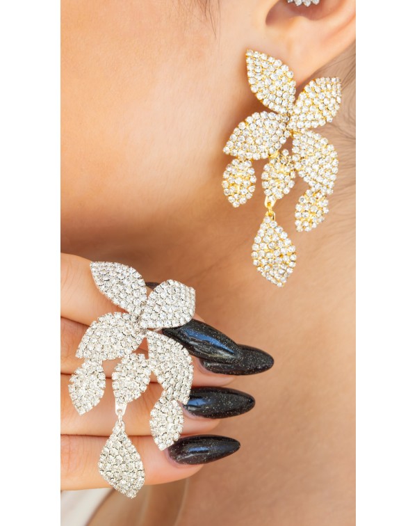 Σκουλαρίκια λουλούδι με κρ�...