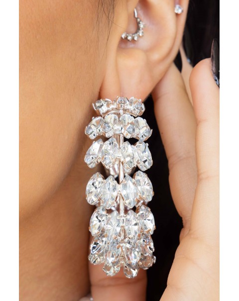 Σκουλαρίκια κρίκοι με κρύσταλλα 