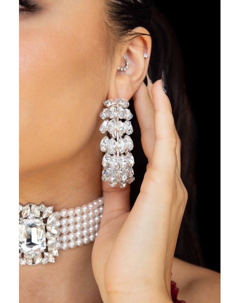 Σκουλαρίκια κρίκοι με κρύσταλλα 