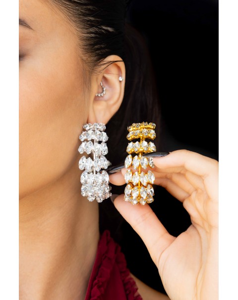 Σκουλαρίκια κρίκοι με κρύσταλλα 