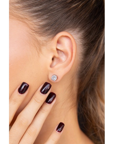 Μαγνητικά no pircing μονόπετρα σκουλαρίκια με ζιργκόν