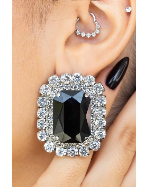 Σκουλαρίκια καρφωτά με κρύσταλλο και ζιργκόν 