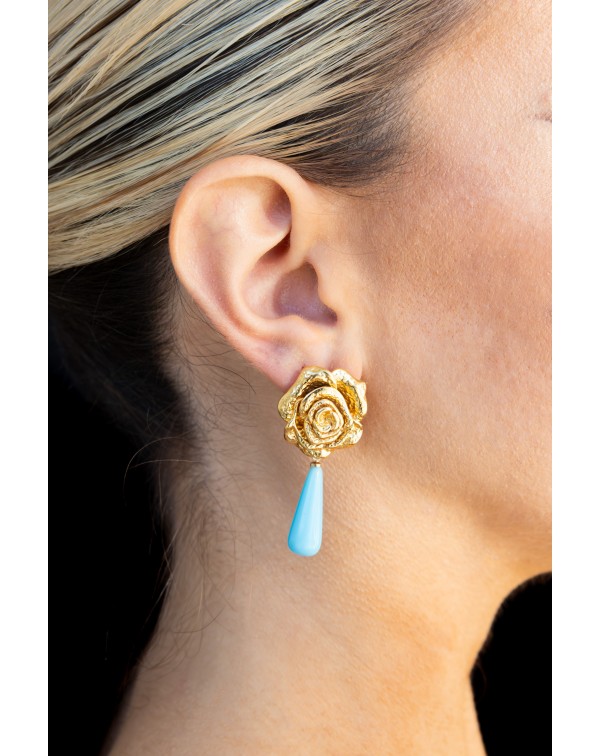 Σκουλαρίκια λουλούδι με κρ�...