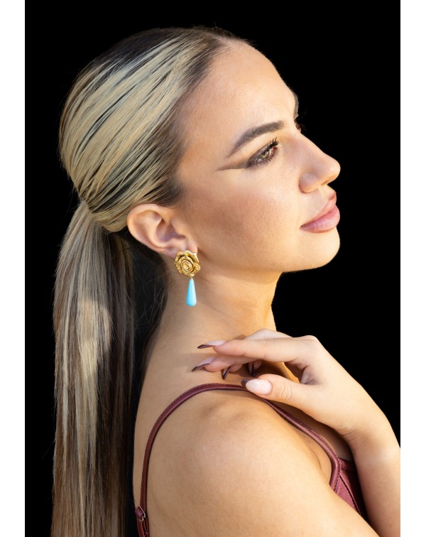 Σκουλαρίκια λουλούδι με κρ�...