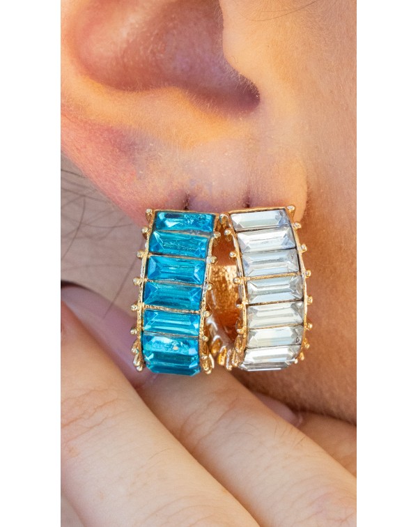 Σκουλαρίκια κρίκοι με χρωμ�...