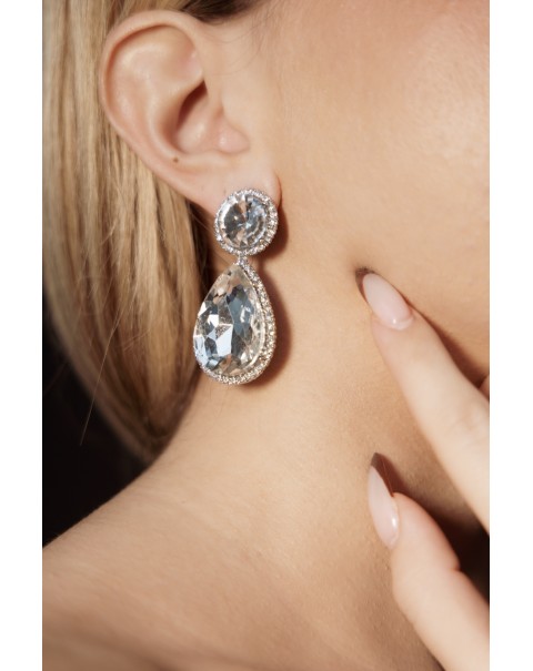 Σκουλαρίκια με κρυστάλλινο δάκρυ