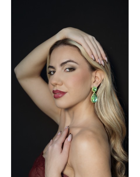 Σκουλαρίκια με κρυστάλλινο δάκρυ