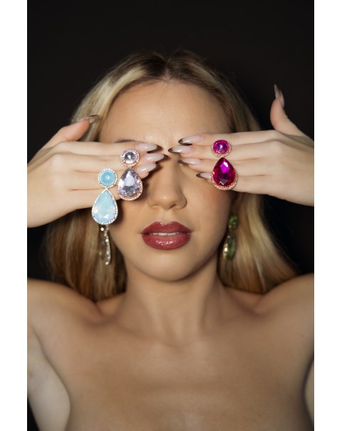 Σκουλαρίκια με κρυστάλλινο δάκρυ