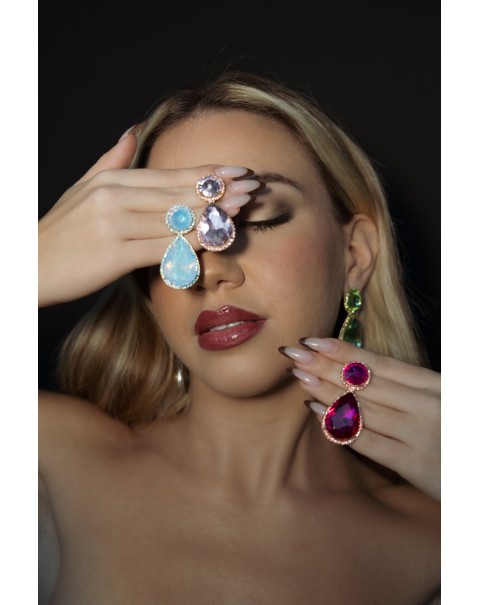 Σκουλαρίκια με κρυστάλλινο δάκρυ