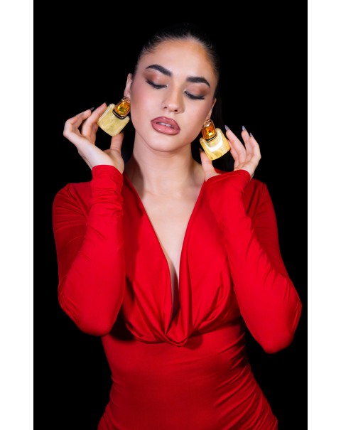 Σκουλαρίκια σε γεωμετρικό σχήμα με κρύσταλλο