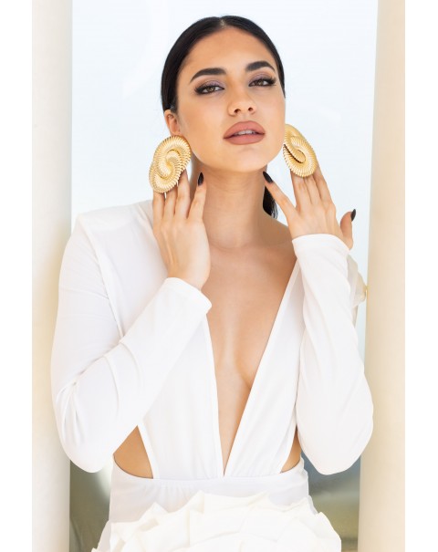 Σκουλαρίκια καρφωτά ανάγλυφα 