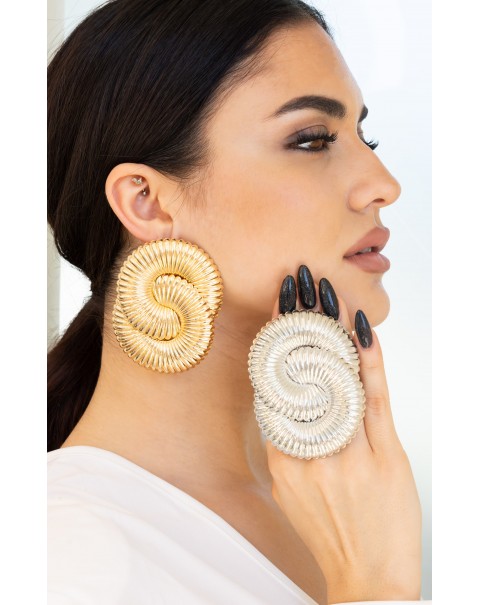 Σκουλαρίκια καρφωτά ανάγλυφα 