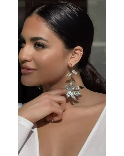 Σκουλαρίκια λουλούδι με ζιργκόν 