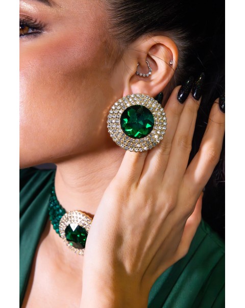 Σκουλαρίκια καρφωτά με κρυστάλλινο στοιχείο 