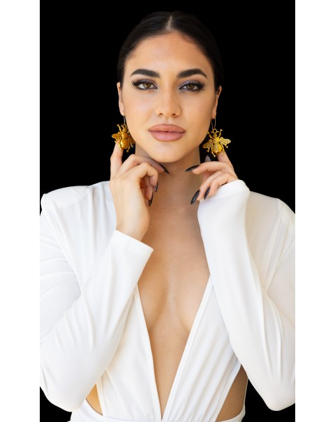 Σκουλαρίκια κρεμαστά μέλισσα 