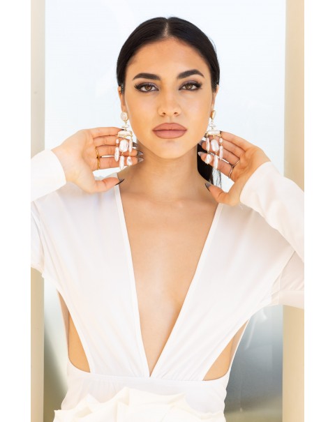 Σκουλαρίκια κρεμαστά με πέρλες