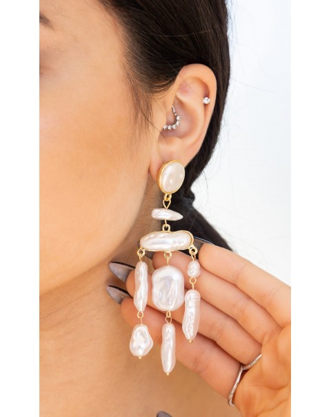 Σκουλαρίκια κρεμαστά με πέρλες