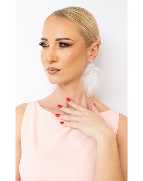 Σκουλαρίκια με κρεμαστές ριβιέρες και φτερά 