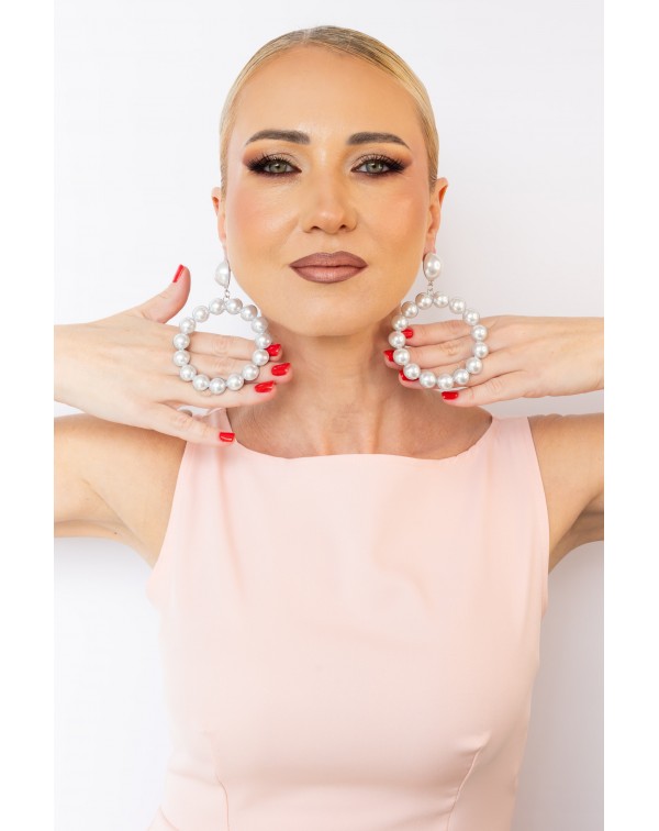 Σκουλαρίκια κρίκοι με πέρλ�...