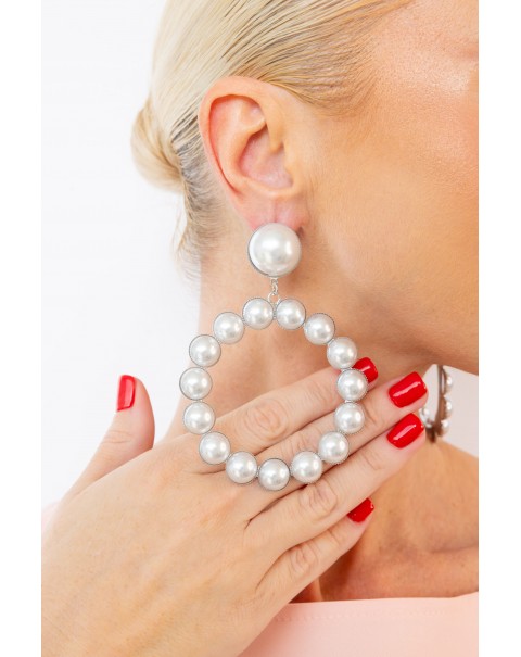 Σκουλαρίκια κρίκοι με πέρλες