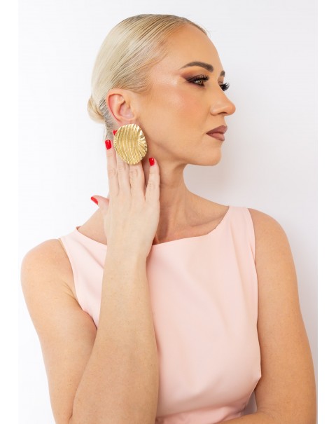 Σκουλαρίκια οβάλ ανάγλυφα