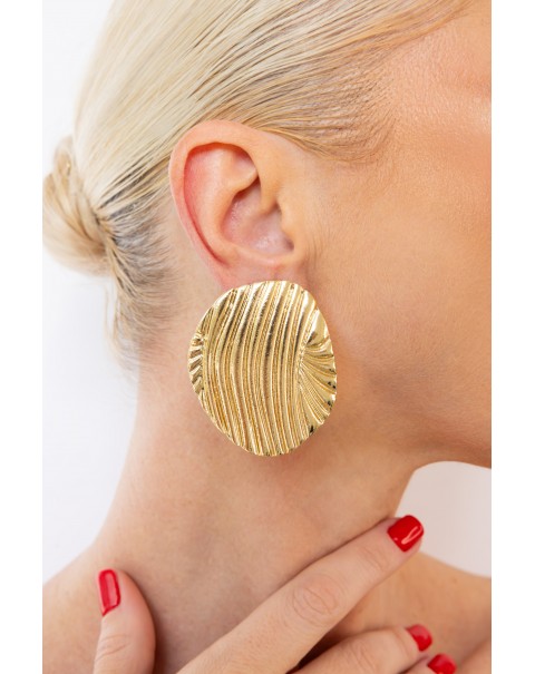 Σκουλαρίκια οβάλ ανάγλυφα