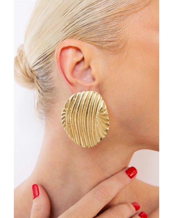 Σκουλαρίκια οβάλ ανάγλυφα