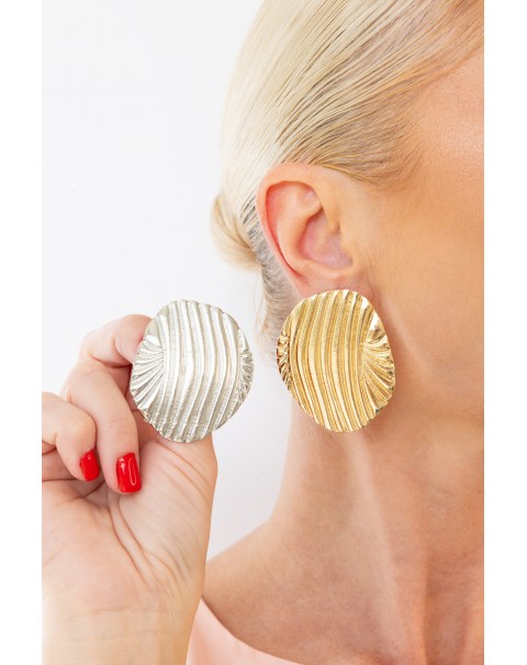 Σκουλαρίκια οβάλ ανάγλυφα