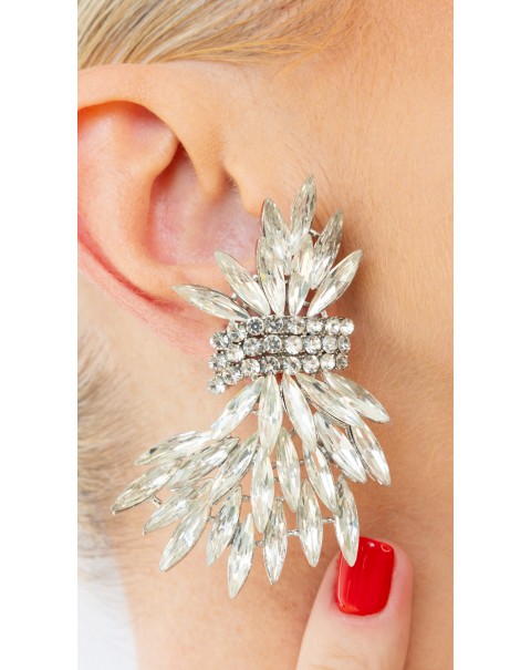 Σκουλαρίκια κλαδιά με κρύσταλλα