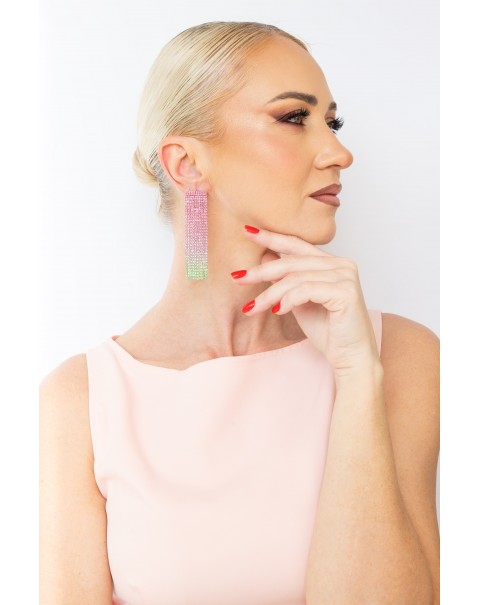 Σκουλαρίκια με degrade κρεμαστές ριβιέρες