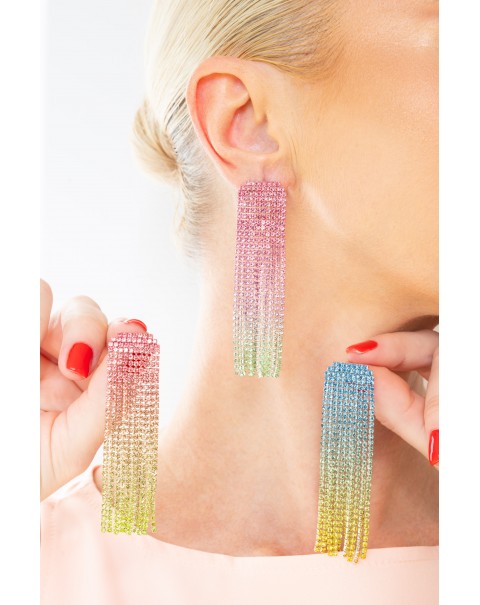 Σκουλαρίκια με degrade κρεμαστές ριβιέρες