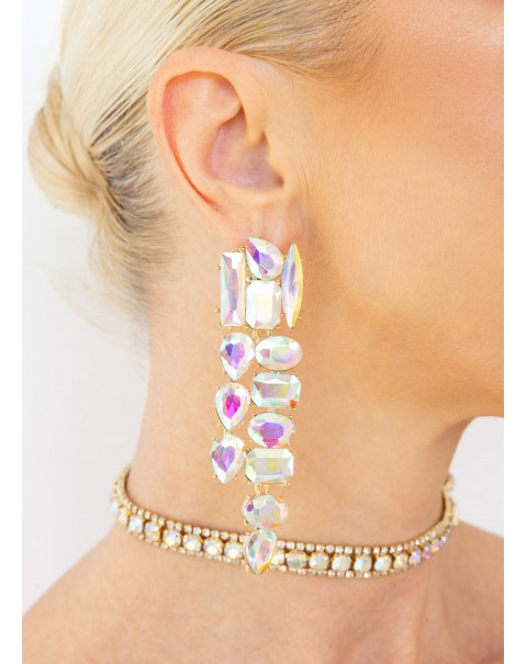 Σκουλαρίκια με κρύσταλλα διαφόρων σχημάτων