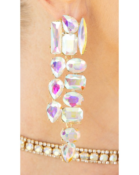 Σκουλαρίκια με κρύσταλλα διαφόρων σχημάτων