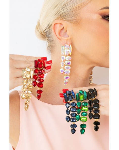 Σκουλαρίκια με κρύσταλλα διαφόρων σχημάτων