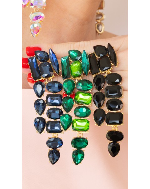 Σκουλαρίκια με κρύσταλλα διαφόρων σχημάτων