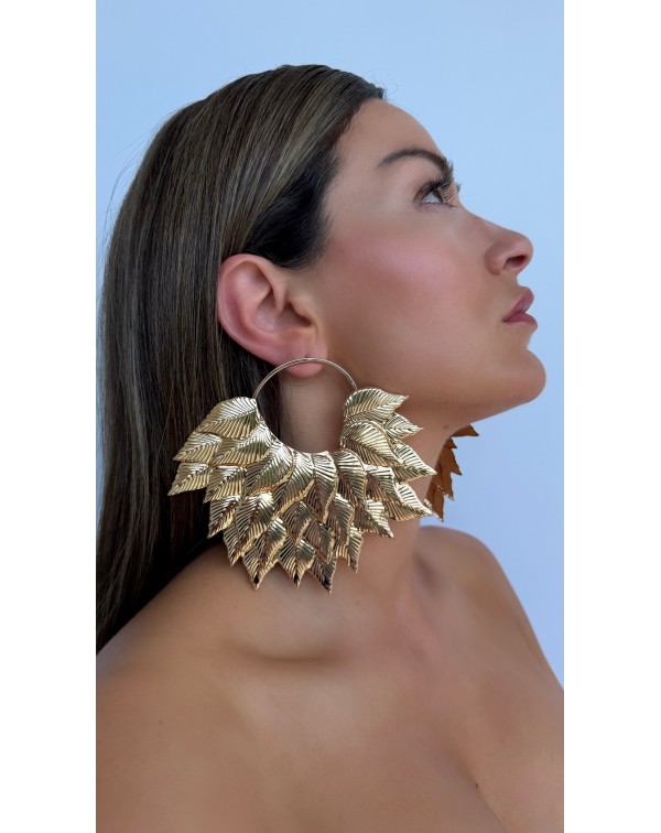 Σκουλαρίκια με ανάγλυφα φύ�...