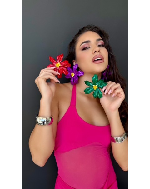 Σκουλαρίκια καρφωτά λουλούδι