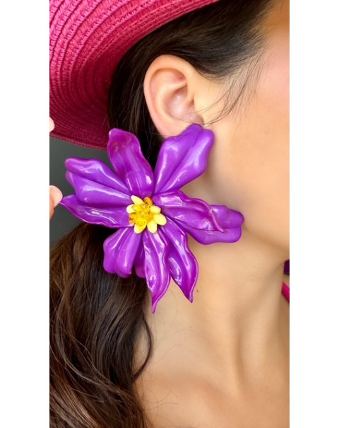 Σκουλαρίκια καρφωτά λουλούδι