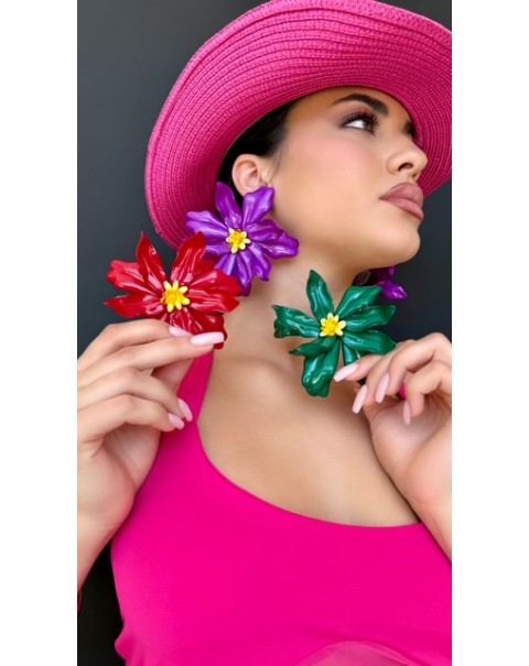 Σκουλαρίκια καρφωτά λουλούδι