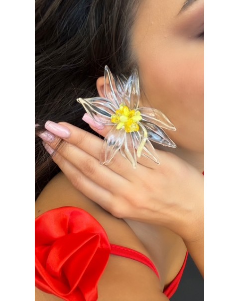 Σκουλαρίκια λουλούδι ακρυλικά