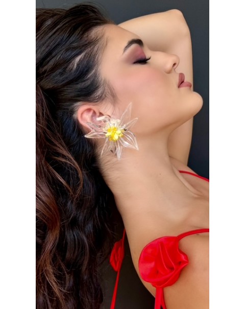 Σκουλαρίκια λουλούδι ακρυλικά