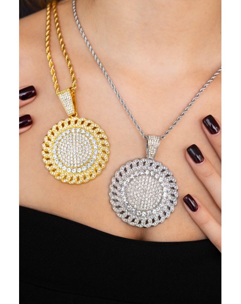 Κρεμαστό στοιχείο στρογγυλό φουλ στρας