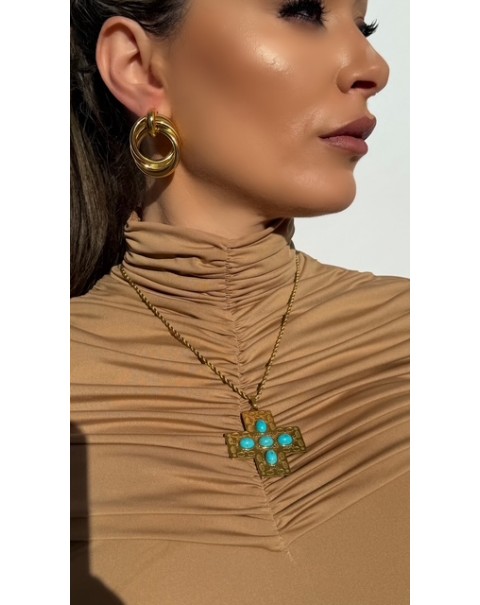 Σταυρός διακοσμημένος με τυρκουάζ