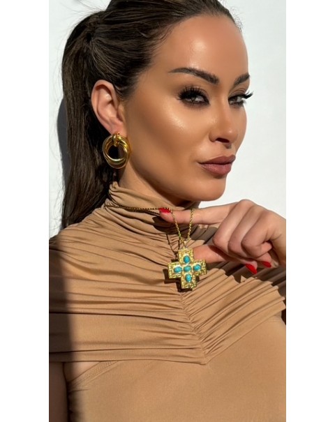 Σταυρός διακοσμημένος με τυρκουάζ