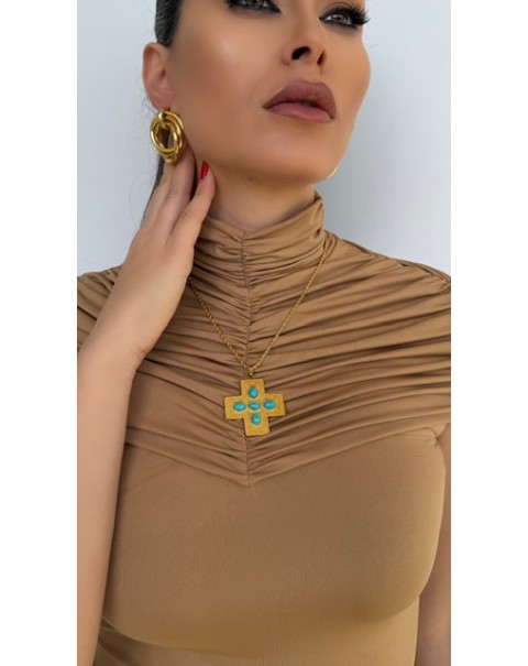 Σταυρός διακοσμημένος με τυρκουάζ